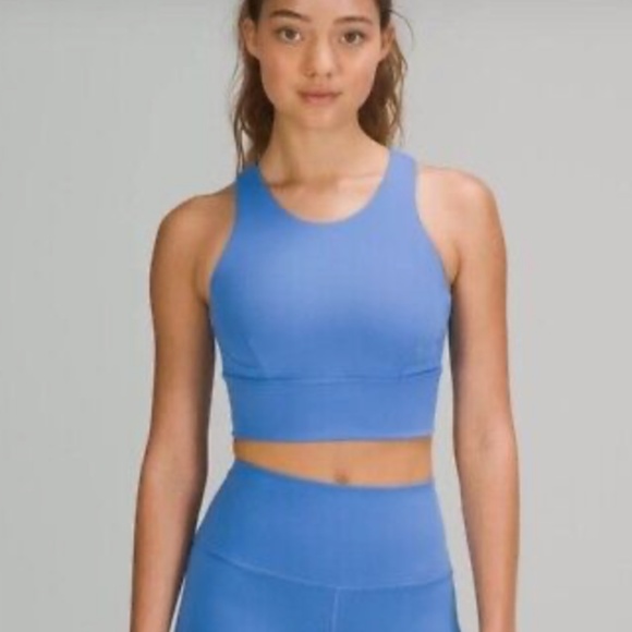 NWT Lululemon Wunder Train Longline Bra Size 6 Running Yoga Gym Pilates Blue SM - Picture 1 of 5